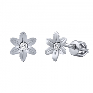 Stříbrné náušnice kytičky Beauty s čirými Brilliance Zirconia SILVEGOB70449BDSW