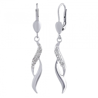 Stříbrné visací náušnice Simba se Swarovski® Crystals SILVEGOB16132EKLSWW