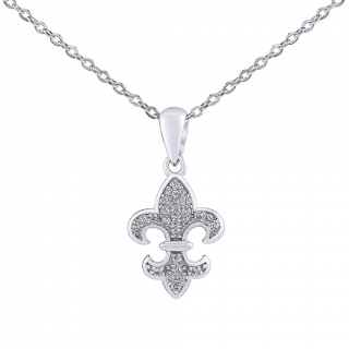 Stříbrný náhrdelník skautská lilie Henriette s Brilliance Zirconia DCC1608267N