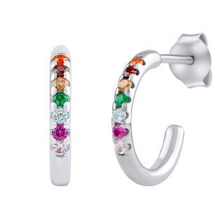 Stříbrné náušnice Jeannetta s barevnými Brilliance Zirconia DCC20028E