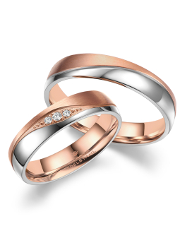 Růžové snubní prsteny z chirurgické oceli 