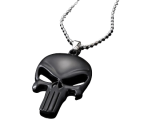 Náhrdelník z chirurgické oceli Punk Skull