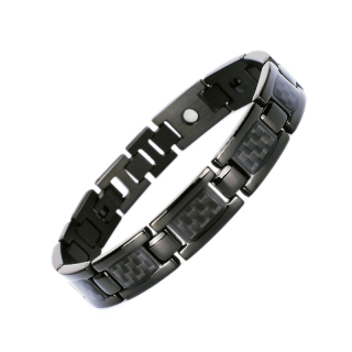 Magnetický náramek z chirurgické oceli Black s Carbonem
