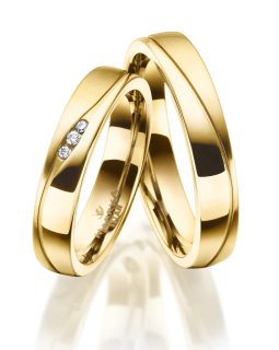 Nádherné pozlacené titanové snubní prsteny TI-35