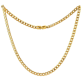 Pánský náhrdelník CURB PANCR z chirurgické oceli 6 mm pozlacený 14k zlatem