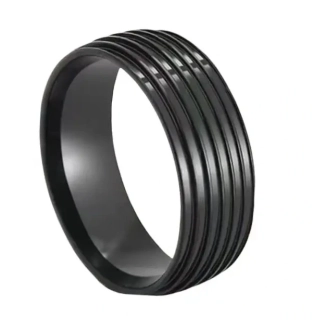 Prsten z chirurgické oceli Black