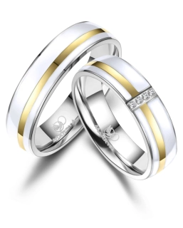 Snubní prsteny z chirurgické oceli ES-39 se smaltem