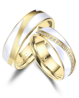 Snubní prsteny z chirurgické oceli ES-40 se smaltem