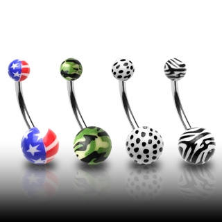 Piercing do pupíku z chirurgické oceli NS26