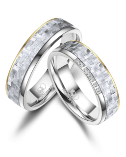 Snubní prsteny se šedým karbonem