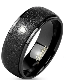 Prsten z chirurgické oceli Black