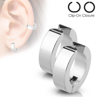 Náušnice steel clip-on closure