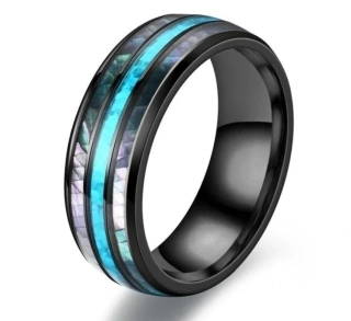 Prsten z chirurgické oceli s perletí