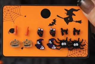 💀 Halloweenské kouzlo v každém detailu – sada originálních náušnic