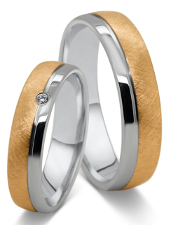 Snubní prsteny z chirurgické oceli bicolour