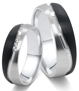 Snubní prsteny z chirurgické oceli duo
