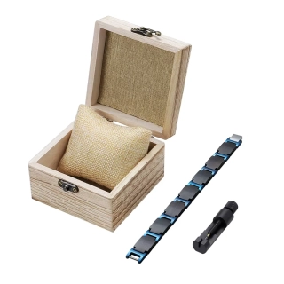 Pánský náramek ze dřeva a nerezové oceli