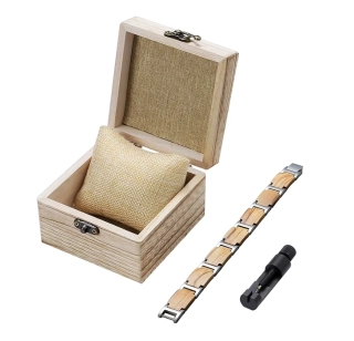 Pánský náramek ze dřeva a nerezové oceli