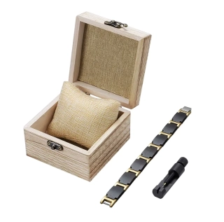 Pánský náramek ze dřeva a nerezové oceli