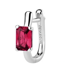 Stříbrná single náušnice Fancy Passion Ruby FPR08 1KS