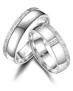 Snubní prsteny Síla oceli, styl karbonu