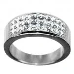 Prsten chirurgická ocel Swarovski RSSW04
