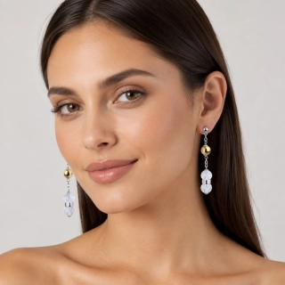 Visací náušnice z chirurgické oceli se Swarovski Elements