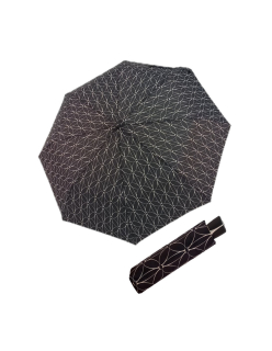 Fiber Mini Black White rings - dámský skládací deštník