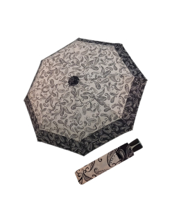 Fiber Mini Black White paisley - dámský skládací deštník