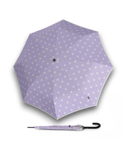 Knirps A.760 Stick Automatic Dot Art Lavender - elegantní holový vystřelovací deštník
