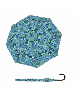 Fiber Flex Long AC Paisley blue - dámský holový vystřelovací deštník