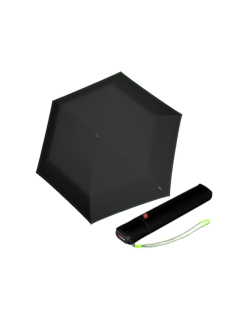 KNIRPS US.050 NEON BLACK - lehký dámský skládací plochý deštník